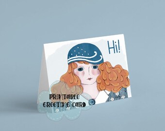 Modern Miss All Occasion | 5" x 7" Printable Greeting Card 003