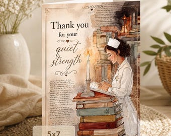 Nurse Appreciation Card, Vintage Style Art 5x7 (Digital Download)