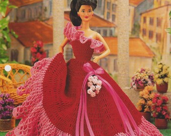 Magic Moments Gown Crochet Pattern for 11.5 Inch Fashion Dolls Annie's Attic 1995 Vintage Leaflet