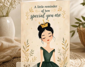Crown Girl Card | Special Reminder Greeting Card (Digital Download)