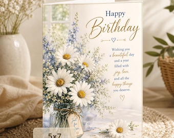 Daisy Birthday Card: Beautiful Floral Birthday Wishes (5x7 Digital Download)