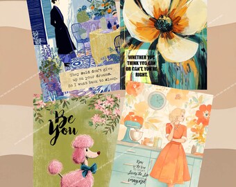 Retro Variety Junk Journal Scrapbooking Gift Tags Card Toppers PDF Download
