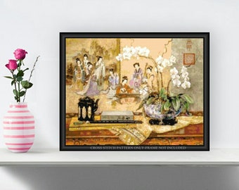 Oriental Serenity Printable Cross Stitch Pattern 174