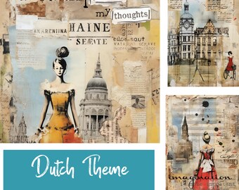 Dutch Theme Junk Journal Pages: Vintage Ephemera (PDF)