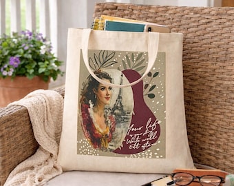 Write Your Story Paris Art Tote Bag Cotton Canvas Writer Literary Tote
