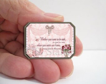 Victorian Elegance Handmade Dollhouse Guest Room Miniature Sign - 1:12 Scale #323