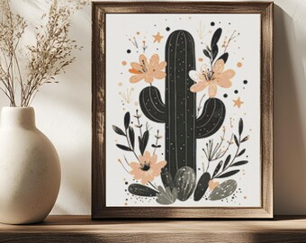 Floral Desert Cactus – 14 Count Cross Stitch Pattern PDF