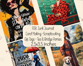 Inspirational Fashion Lifestyle Junk Journal Scrapbooking Gift Tags Card Making