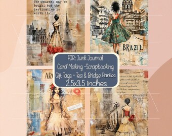 Argentina Brazil Travel Wordart Junk Journal Scrapbooking Cards Gift Tags PDF Download
