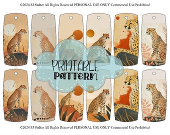 Exotic Cheetah Jungle Gift Tags: Modern Safari Inspired Printable Designs