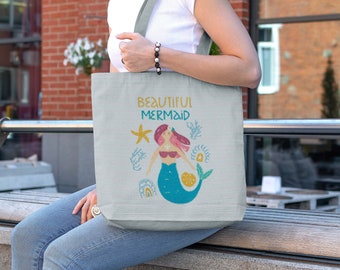 Beautiful Mermaid Printable Cross Stitch Pattern for Pillow, Tote or Frame It! 21-016