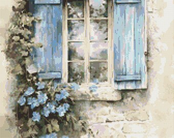 Where Light and Love Dwell Rustic Window Cross Stitch Pattern PDF 14 Count Aida