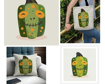Charming Green Halloween Pumpkin Printable Cross Stitch Pattern Instant Download Embroidery