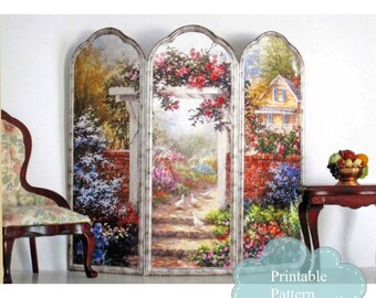 The Rose Arbor Printable Dollhouse Miniature Room Screen: The Perfect DIY for Dollhouse Enthusiasts