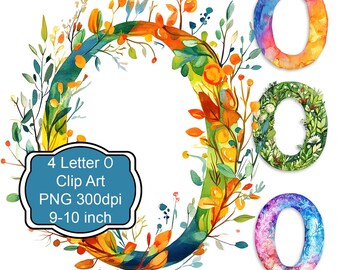 Colorful Letter O PNG Download for Junk Journals Scrapbooking Sublimation Cards Home Decor Tags Labels Digital Craft Projects Decoupage