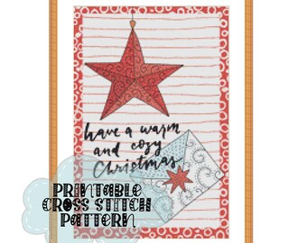 Have a Warm and Cozy Christmas | Printable Cross Stitch Pattern