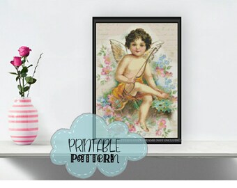 Victorian Angel Cross Stitch Pattern Print and Stitch! f004
