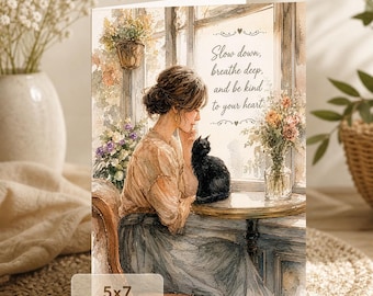 Slow Down Breathe Deep Encouragement Card (5x7 Digital Download)