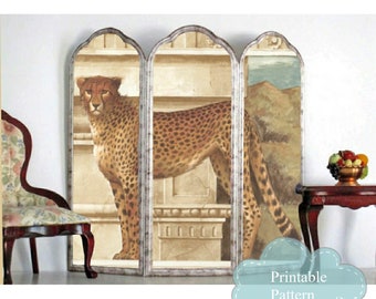 Looking for a unique decoration to add to your dollhouse? Exotic Cheetah Printable Dollhouse Miniature Room Screen