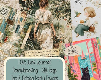 Inspirational Mini Cards for Junk Journals Scrapbooking Gift Tags and Card Making Crafts