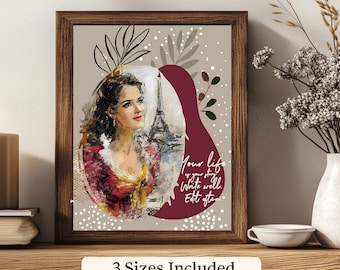 Paris Woman Art Printable, Inspirational Wall Art, Vintage Style Home Decor Download