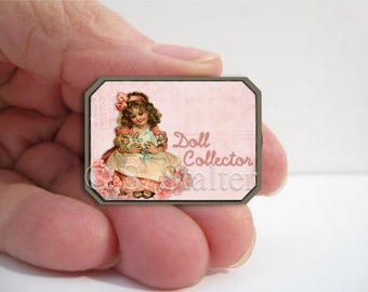 Charming Vintage Girl Miniature Handmade Wall Sign for Dollhouse Doll Collectors #314