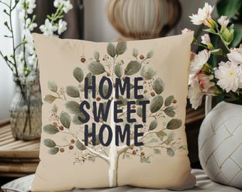 Home Sweet Home Cross Stitch Pattern: Tree Design, 18"x18" (PDF Download)