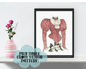 Victorian Blouse VI Printable Cross Stitch Pattern F111