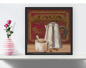 Coffee Java Printable Cross Stitch Pattern 021