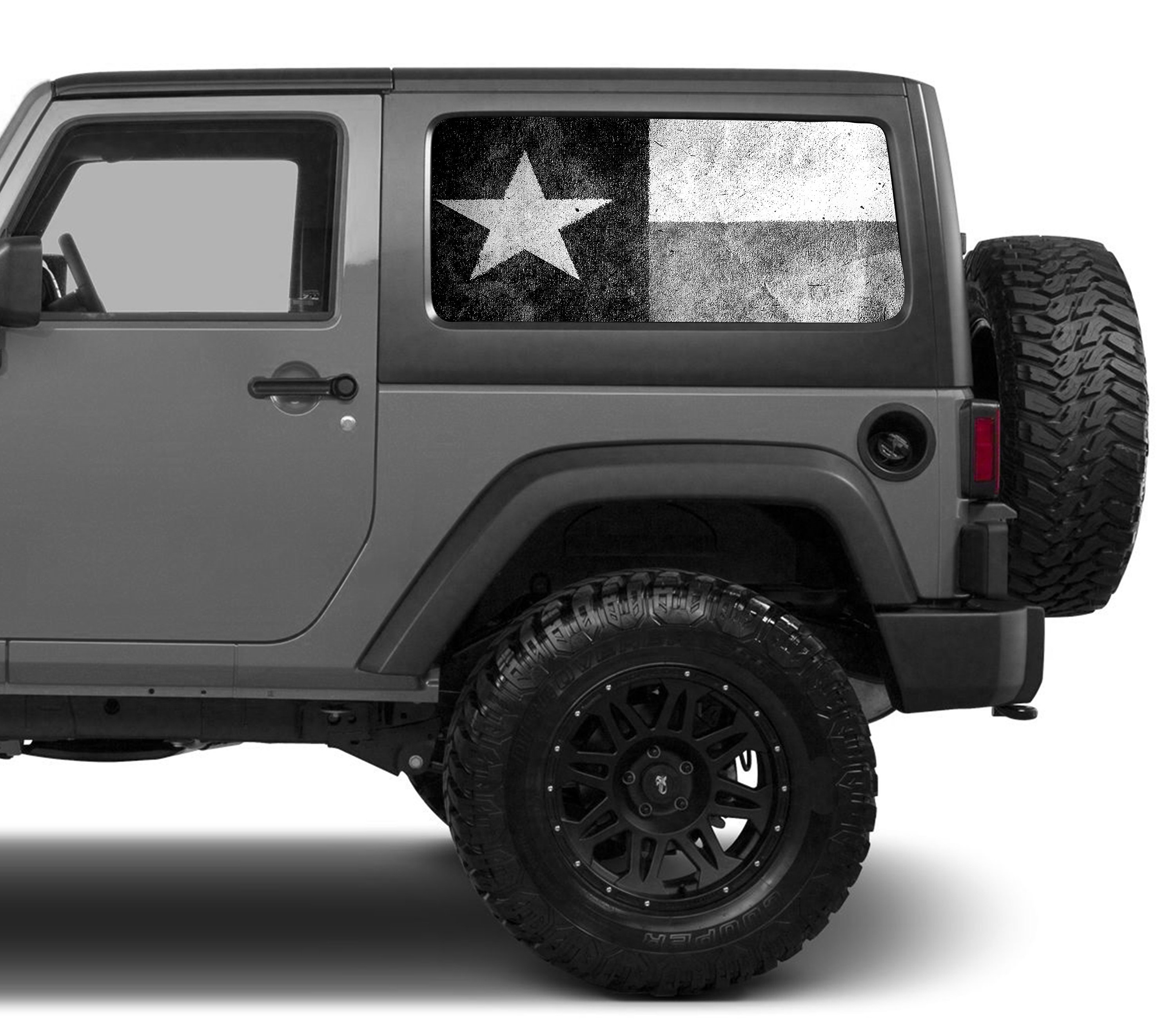 Universal Texas Flag Black White Window Tint Perforated Vinyl Fits Jeep 2 4 Door Jeep Hard Tops