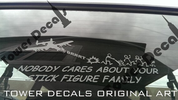 M1 Abrams Tank Nobody Cares About Your Stick Figure Family Army Marines Decal