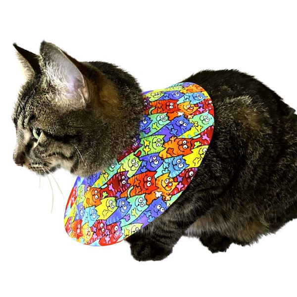 Soft Cat Cone, Soft Recovery Collar for Cats, Post Surgery Fabric Cone Collar, Cone of Shame, E Collar for Cats, Small Pet Cone