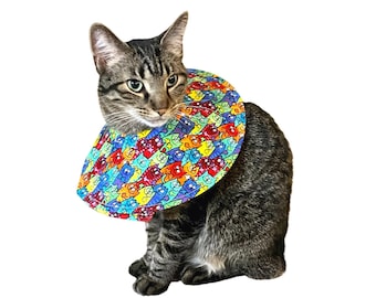 Handmade Soft Recovery Cone for Cats - Comfortable & Flexible Healing Collar, Small, Medium, Large