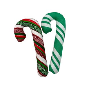 Catnip Candy Cane Toys, Catnip Kickers, Christmas Cat Toys, Gifts for Cat Lover, Stocking Stuffers for Cats Green/Candy Ribbon