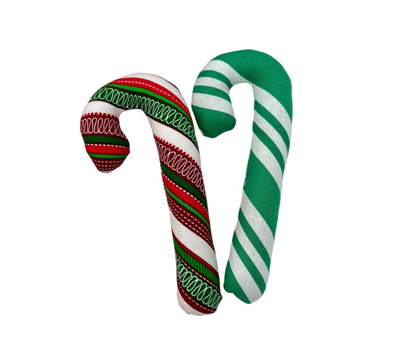 Catnip Candy Cane Toys, Catnip Kickers, Christmas Cat Toys, Gifts for Cat Lover, Stocking Stuffers for Cats Green/Candy Ribbon