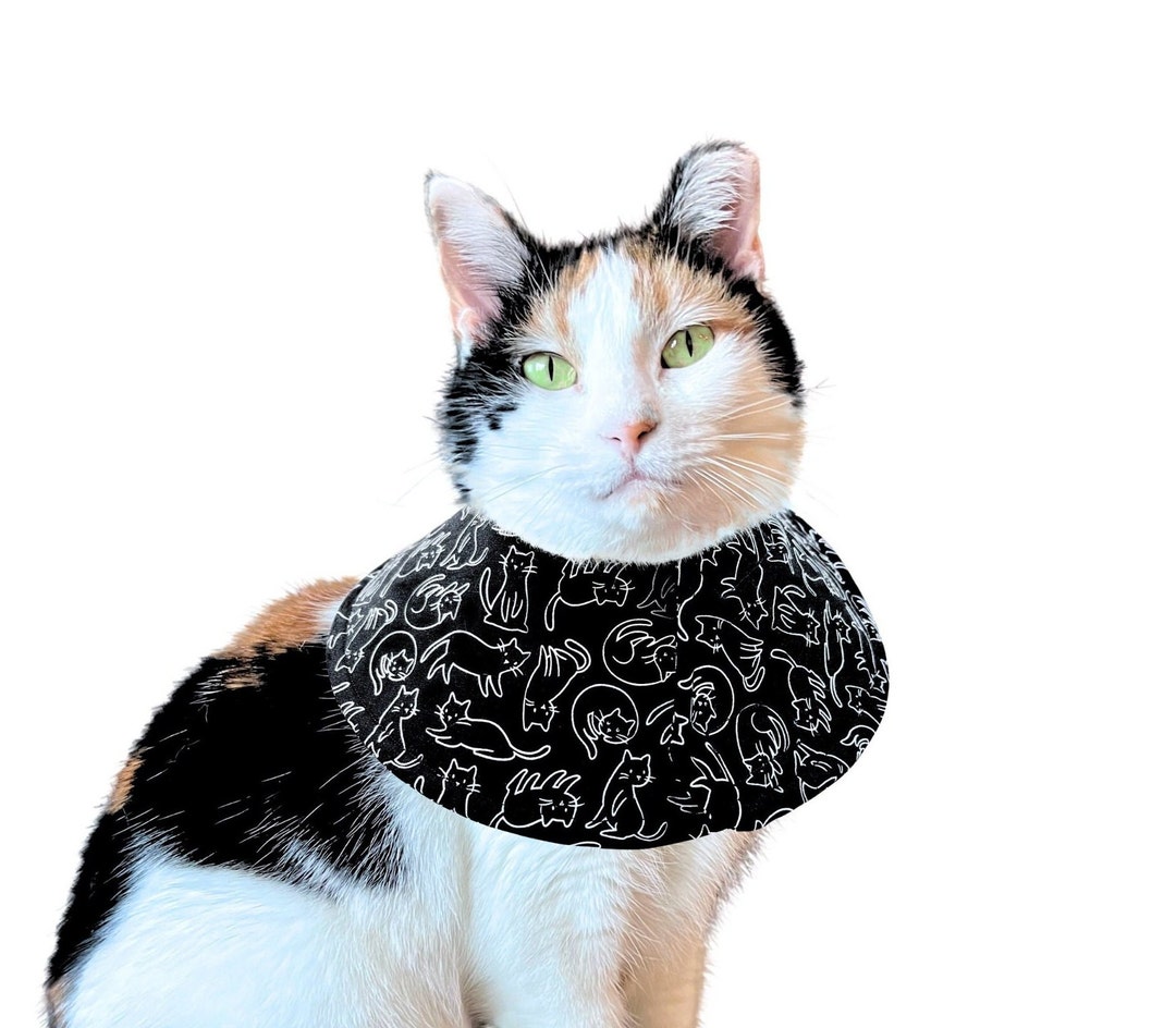 Soft Cat Cone Recovery Collar for Spay Neuter Surgery Calming Overgrooming Collar Elizabethan E collar Comfortable Fabric Collar Etsy