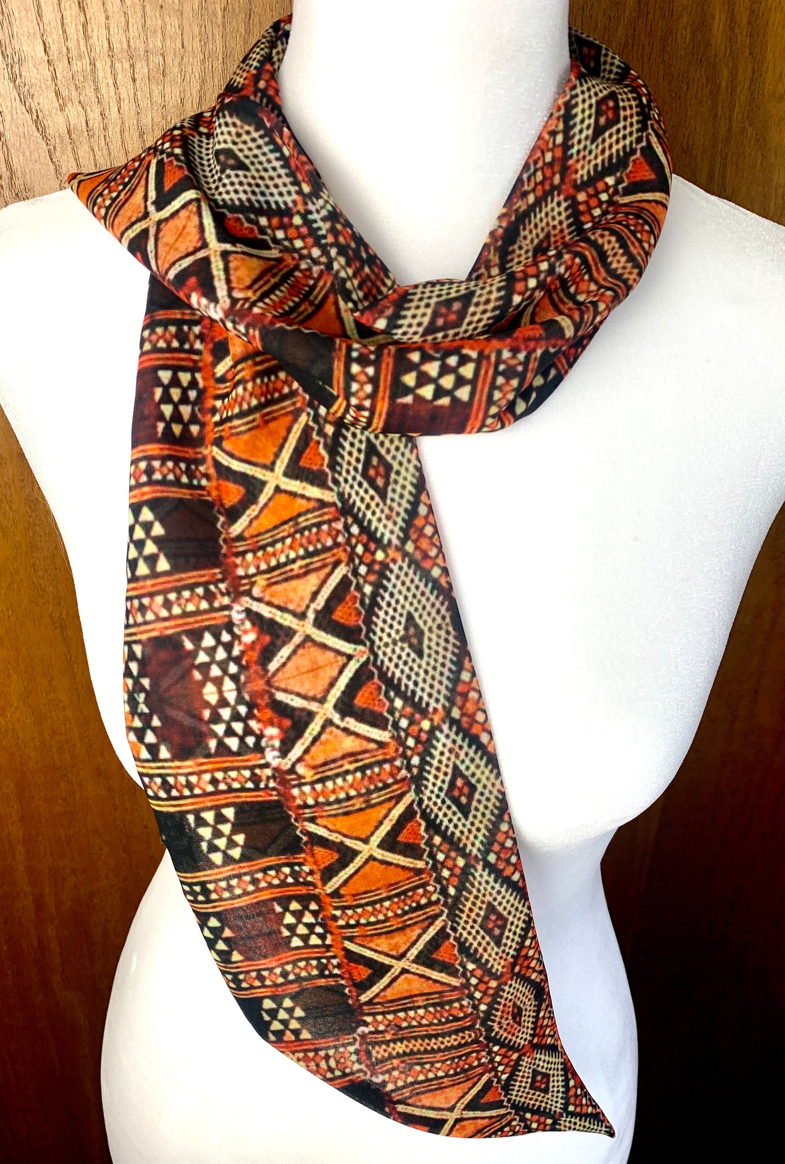 Kente Scarf African Kente Chiffon Scarf Kente Print Scarf Etsy