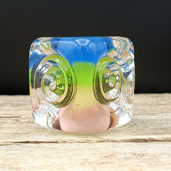 Pastello Rainbow "Ice Cube" - focal glass bead