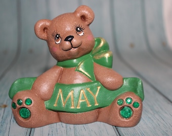 Ceramic Birthstone Bear- May