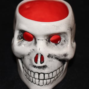 Ceramic Skull Votive Candle Holder/Candy Dish/trinket Holder