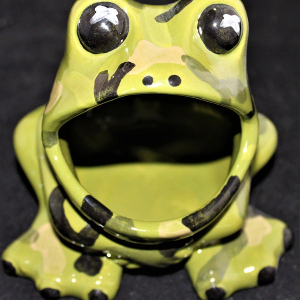 Frog Scrubby holder-sos pad-sponge holder-Candy dish-Scrubbie-Vintage