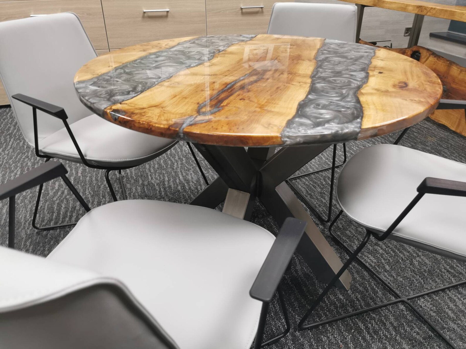 Round River Resin Dining Table. Made to Order. Meeting Room Etsy