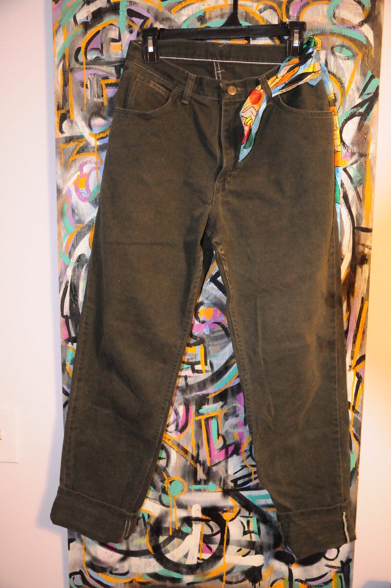 Dark Green Wrangler High Waisted Heavy Jeans