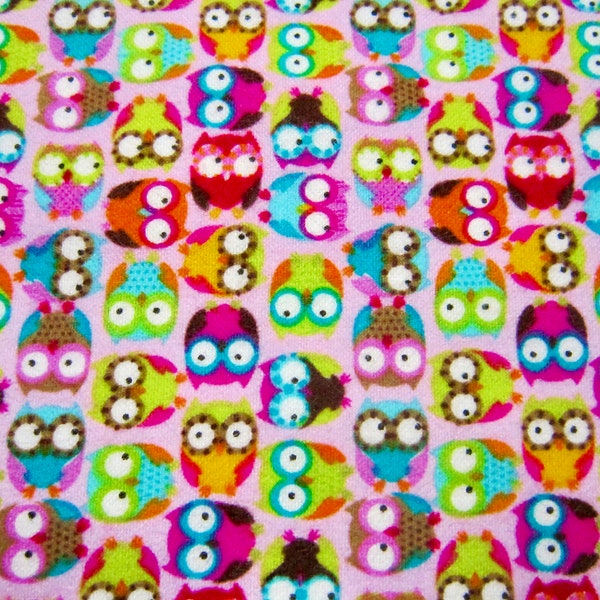 Tiny Pink Owl Cotton Flannel Made By Timeless Treasures Fabrics PATT #MINI-CF9307