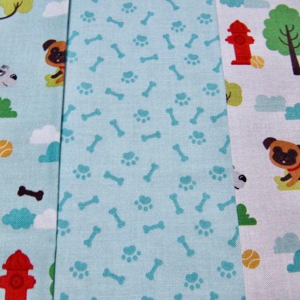 Dog Cotton 3 Fabric Set Made By Riley Blake Designs Called Pets Designed By Lori Whitlock Patterns C13650 And C13651