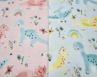 Riley Blake Pink And Or Green Dinosaur Cotton  Flannel Called Dinosaurs Pattern F14696