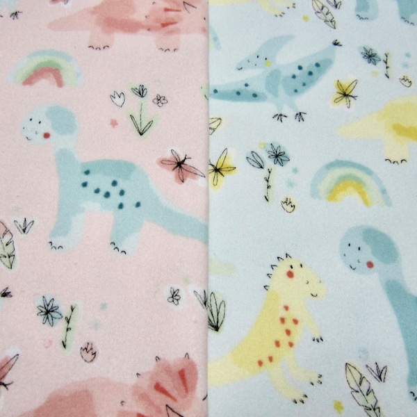 Riley Blake Pink And Or Green Dinosaur Cotton  Flannel Called Dinosaurs Pattern F14696