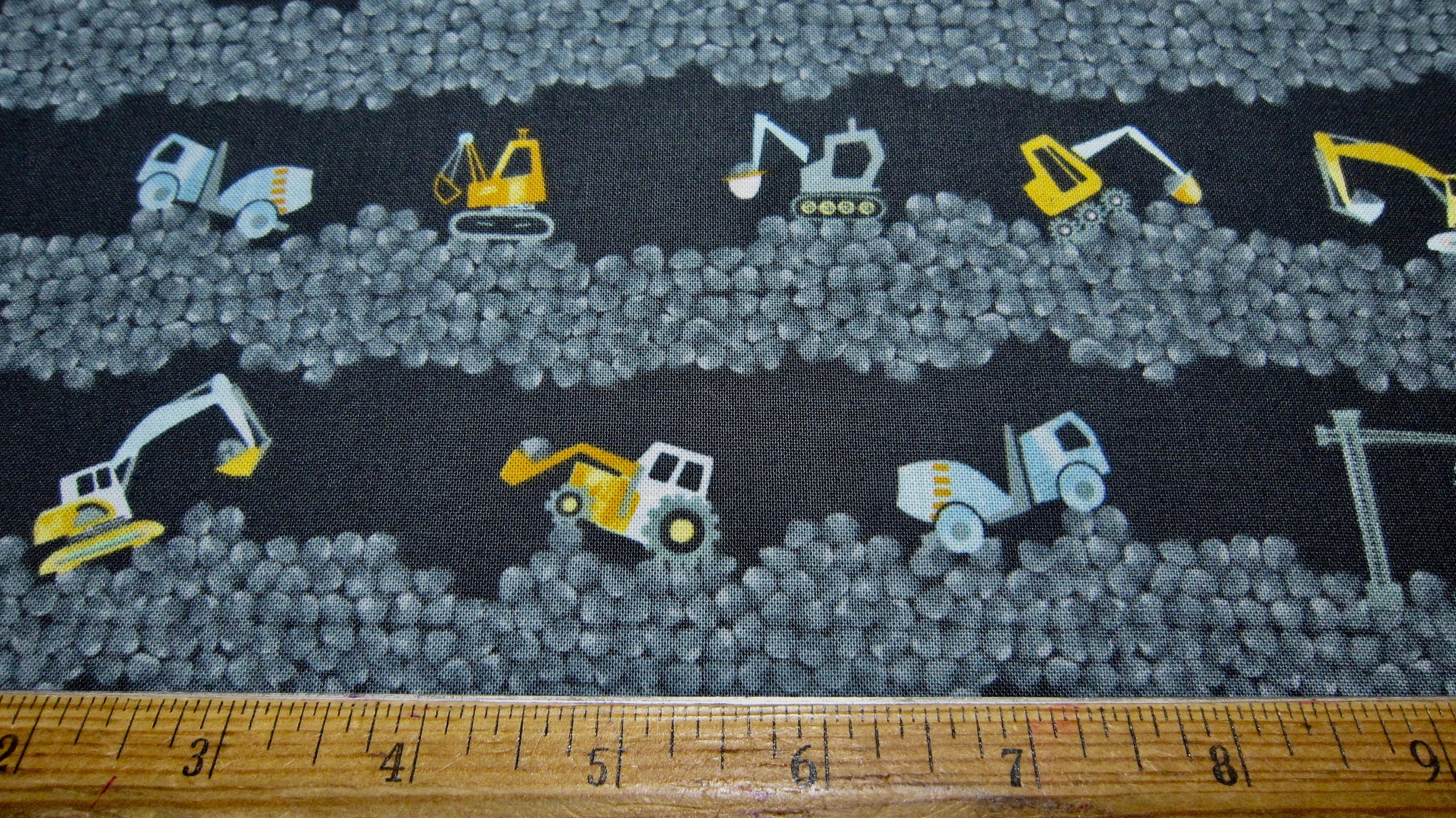 Childrens Heavy Equipment Cotton Fabric Called Excavators Made Etsy