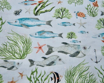 Sea Life Fish Cotton Fabric Called Nice To Sea You Made By Dear Stella Designs