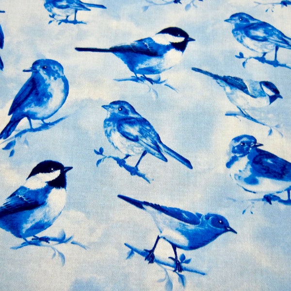 Blue Bird Cotton Fabric Made By Timeless Treasures Fabrics